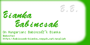 bianka babincsak business card